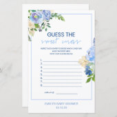 青エレガントフローラベビーシャワーゲーム印刷された少年 (正面/裏面)