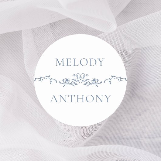 青エレガントフローラモノグ縁どラム ラウンドシール