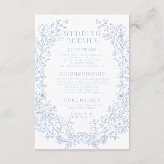 青エレガントフローラリースボ結婚ホ詳細 エンクロージャーカード (正面)