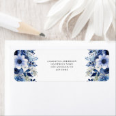 青エレガントフローラ差出人住所 ラベル (インサイチュ)