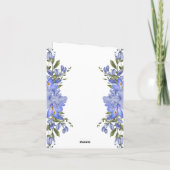 青エレガントフローラ折り曲げサンキューカード シーズンカード (裏面)