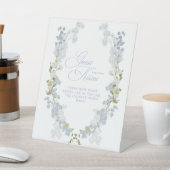 青エレガントフローラ数キスブライダルシャワー 台座サイン (インサイチュ)