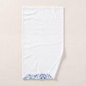 青エレガントフローラ旋回バーダー バスタオルセット (ハンドタオル)