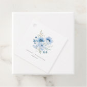 青エレガントフローラ水色結婚式の引き出物ラベル フェイバータグ (インサイチュ)