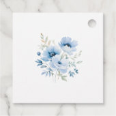 青エレガントフローラ水色結婚式の引き出物ラベル フェイバータグ (裏面)