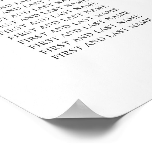 青エレガントフローラ結婚の座席表の記号 ポスター (角)