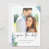 青エレガントフローラ結婚ズ セーブザデート (正面)