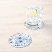 青エレガントフローラ結婚ズ ペーパーコースター (インサイチュ)