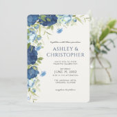 青エレガントフローラ結婚ズ 招待状 (スタンド正面)
