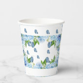 青エレガントフローラ結婚ズ 紙コップ (正面)