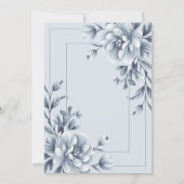 青エレガントフローラ結婚式招待状 招待状 (裏面)