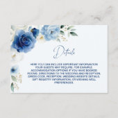 青エレガントフローラ結婚詳細 エンクロージャーカード (正面)