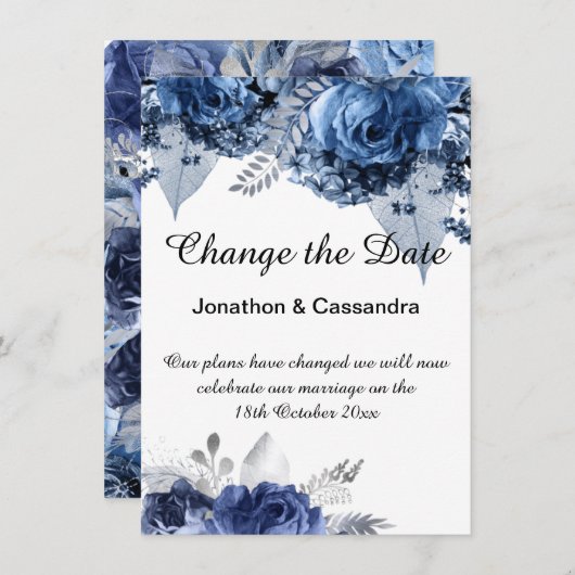 青エレガントフローラ縁どが日付を変更 (正面/裏面)