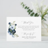 青エレガントフローラ葬式ありがとう サンキューカード (スタンド正面)