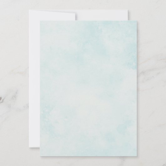 青エレガントフローラ金ゴールドフレ結婚ーム 招待状 (裏面)