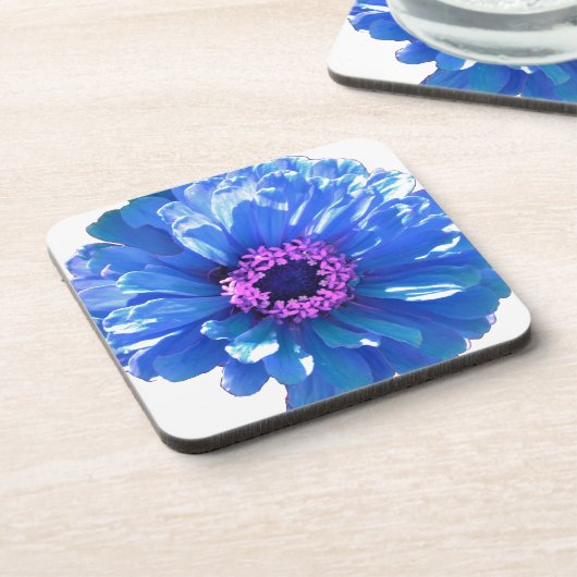 青エレガントフローラ青デイジー コースター (左側)