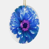 青エレガントフローラ青デイジー セラミックオーナメント (右)