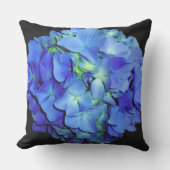 青エレガントフローラ青バラ青紫陽花 アウトドアクッション (正面)