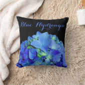 青エレガントフローラ青バラ青紫陽花 クッション (ブランケット)