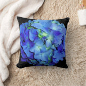 青エレガントフローラ青バラ青紫陽花 クッション (ブランケット)