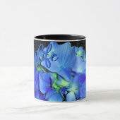 青エレガントフローラ青バラ青紫陽花 マグカップ (中央)