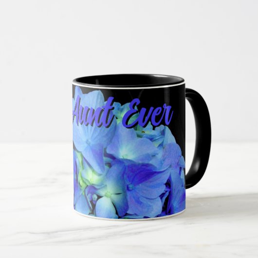 青エレガントフローラ青バラ青紫陽花 マグカップ (正面右)