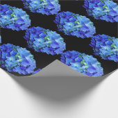 青エレガントフローラ青バラ青紫陽花 ラッピングペーパー (角)