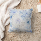 青エレガントフローラ クッション (ブランケット)