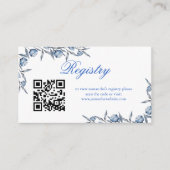 青エレガントブライダルシャワーまたは赤ちゃんシャワーのレジストリ エンクロージャーカード (正面)