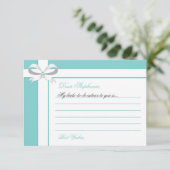 青エレガントブライダルシャワーアドバイス アドバイスカード (スタンド正面)