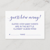 青エレガントブライダルシャワーゲームの数を推測 名刺 (正面)