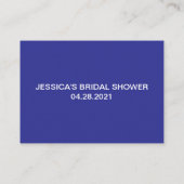 青エレガントブライダルシャワーゲームの数を推測 名刺 (裏面)