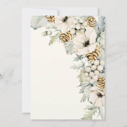 青エレガントブライダルシャワー 招待状 (裏面)