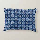 青エレガントマンダラ花柄 アクセントクッション (裏面)