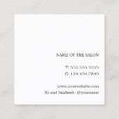 青エレガントミニマル鋏ヘアスタイリスト スクエア名刺 (裏面)