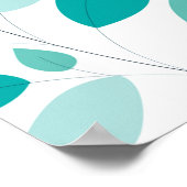 青エレガントモダンと緑の離れパターン | ポスター (角)