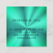 青エレガントモダングラデーション四角ビジネスカード スクエア名刺 (裏面)