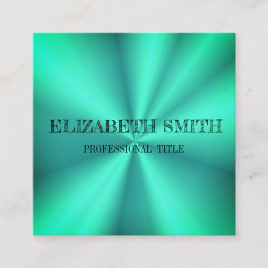 青エレガントモダングラデーション四角ビジネスカード スクエア名刺 (正面)