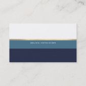 青エレガントモダンストライププロフェッショナル 名刺 (裏面)