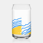 青エレガントモダンビーチ波 ガラス缶 (左)