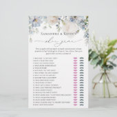 青エレガントモダンフローラブライダルシャワーシューゲーム (スタンド正面)