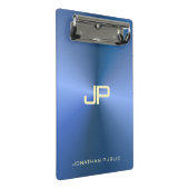 青エレガントモダンモノグラムのテンプレートトレンディー ミニクリップボード (アングル)