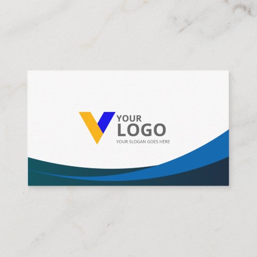 青エレガントモダン名刺 名刺 (裏面)