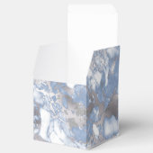 青エレガントモダン大理石結婚式の引き出物箱 フェイバーボックス (オープン)