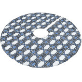 青エレガントモダン抽象芸術スカラブパターン ブラッシュドポリエステルツリースカート (アングル)