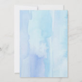 青エレガントモダン水色ボーイファースト誕生日 招待状 (裏面)