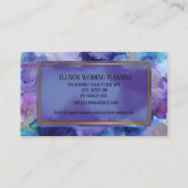 青エレガントモダン紫の水結婚色 名刺 (裏面)