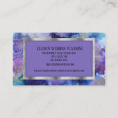 青エレガントモダン紫シルバ結婚ー 名刺 (裏面)