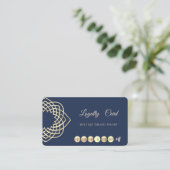 青エレガントモダン金ゴールドロイヤリティカード ロイヤリティカード (スタンド正面)