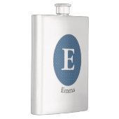 青エレガントモノグパーソナライズされたラム フラスク (右)